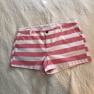 Merona Womens Shorts Pink White Striped.